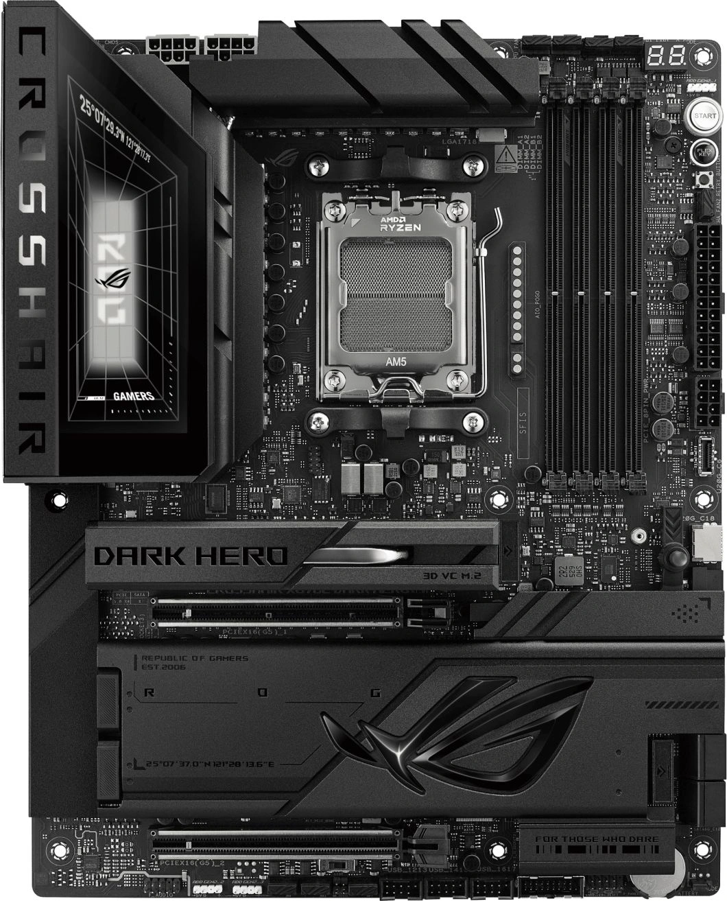 Материнская плата Asus ROG CROSSHAIR X870E DARK HERO Socket AM5 AMD X870E 4xDDR5 ATX AC`97 8ch(7.1) 1 x 10Gigabit + 1 x 5Gigabit RAID+HDMI — миниатюра 10