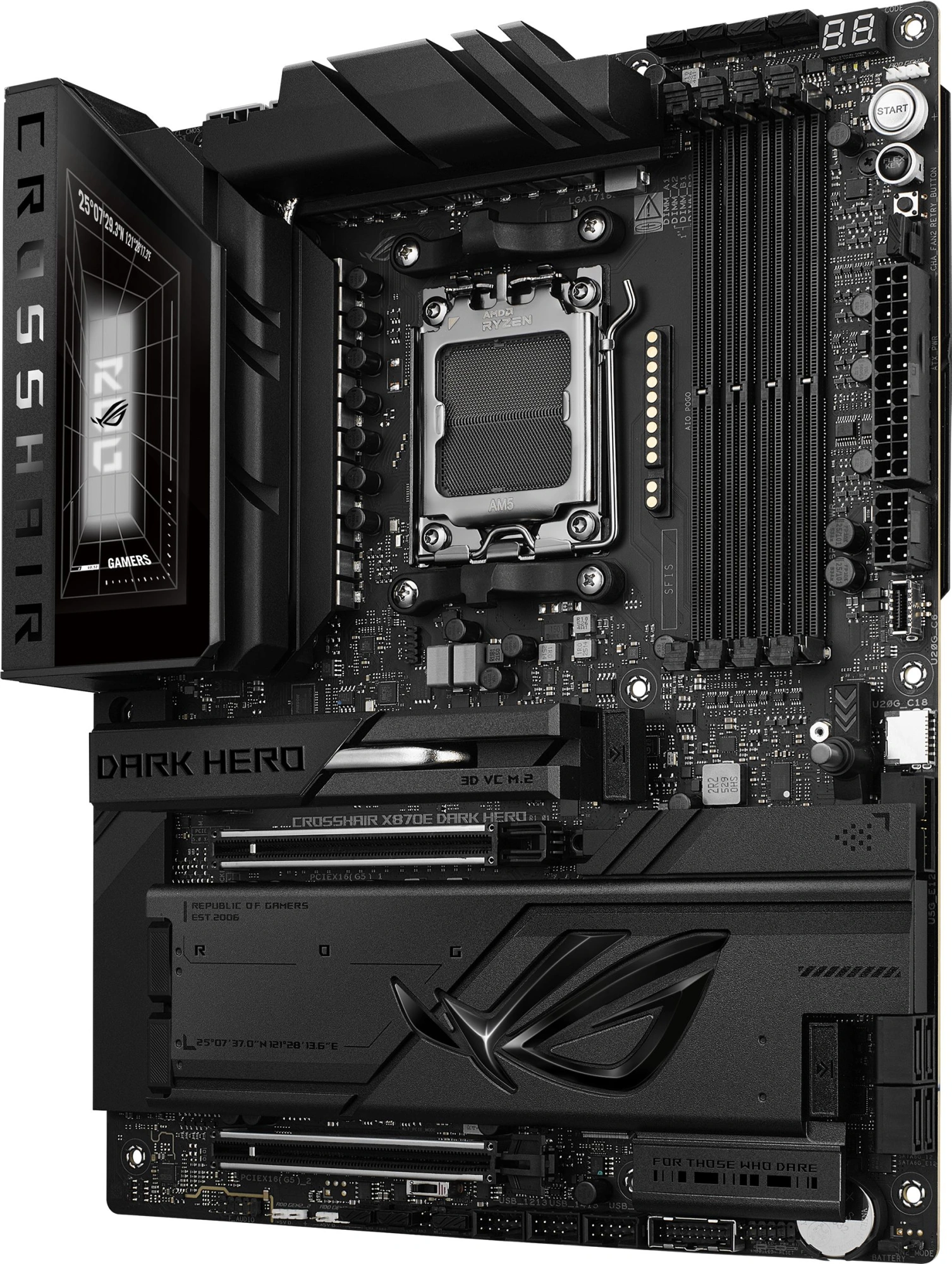 Материнская плата Asus ROG CROSSHAIR X870E DARK HERO Socket AM5 AMD X870E 4xDDR5 ATX AC`97 8ch(7.1) 1 x 10Gigabit + 1 x 5Gigabit RAID+HDMI — миниатюра 11