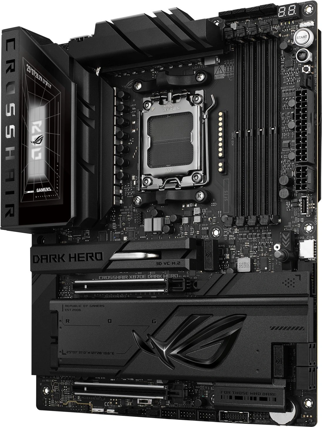 Материнская плата Asus ROG CROSSHAIR X870E DARK HERO Socket AM5 AMD X870E 4xDDR5 ATX AC`97 8ch(7.1) 1 x 10Gigabit + 1 x 5Gigabit RAID+HDMI — миниатюра 3