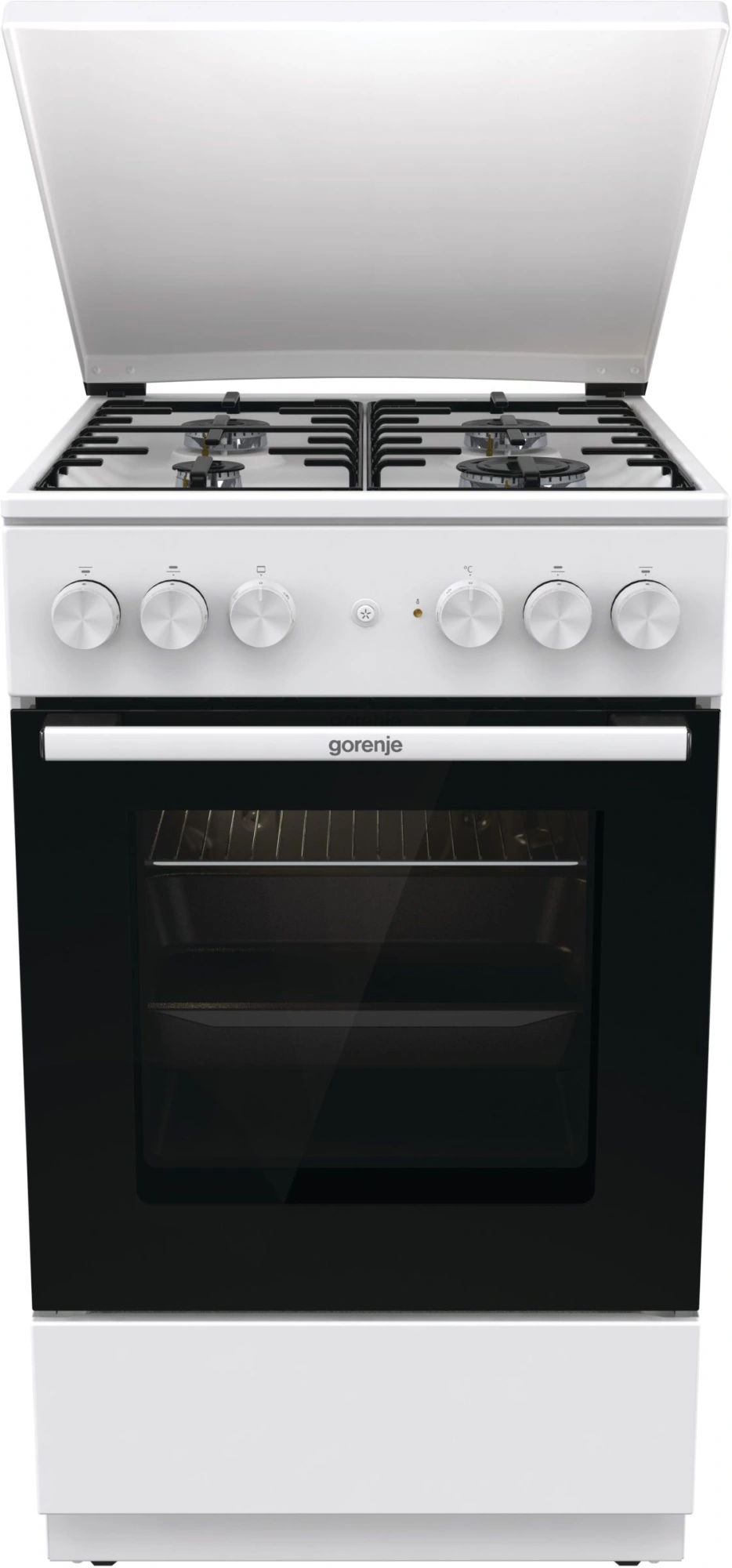 Плита Комбинированная Gorenje GK5A22WH белый (металлическая крышка) реш.сталь — фото 1