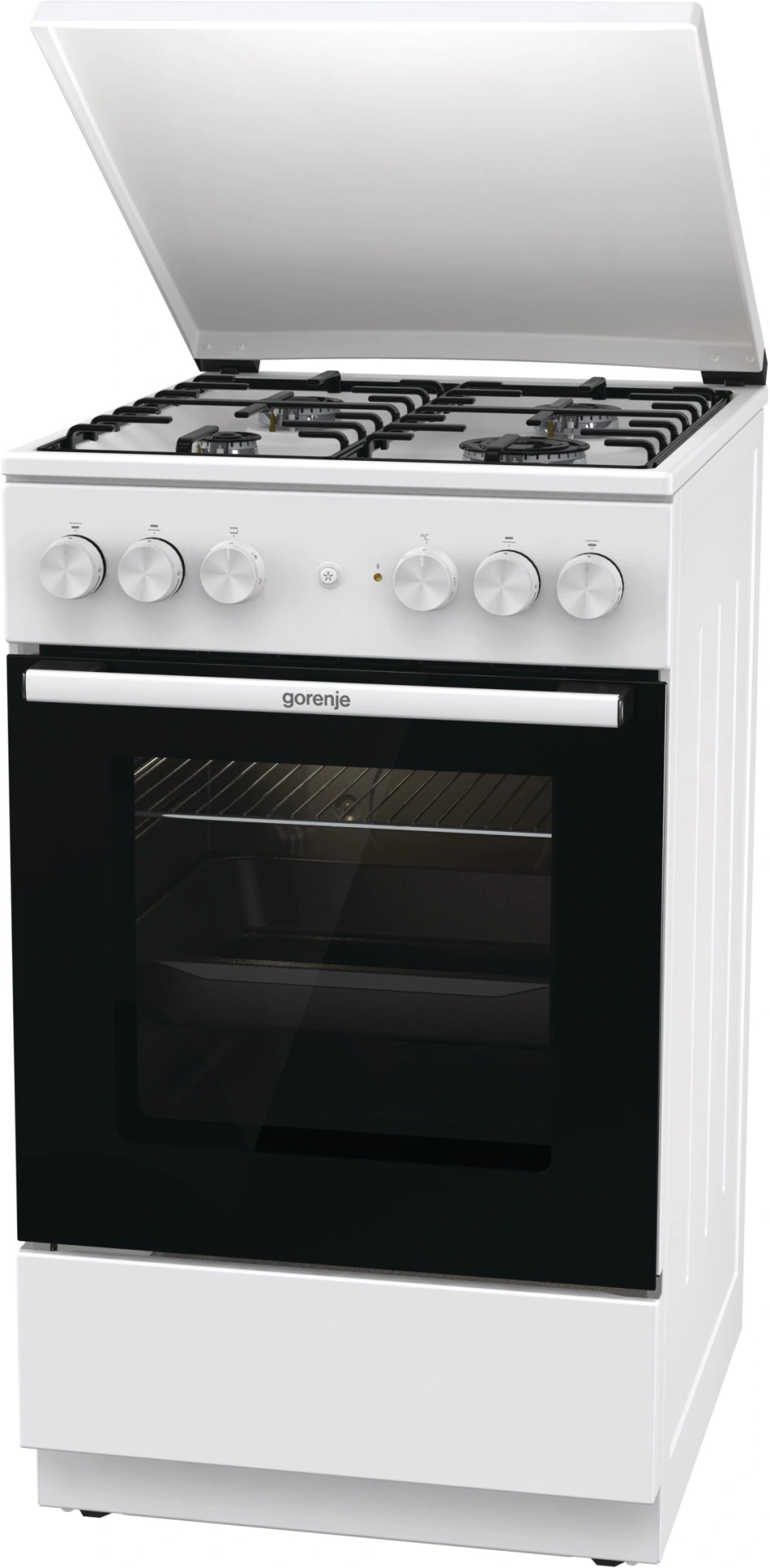 Плита Комбинированная Gorenje GK5A22WH белый (металлическая крышка) реш.сталь — миниатюра 3