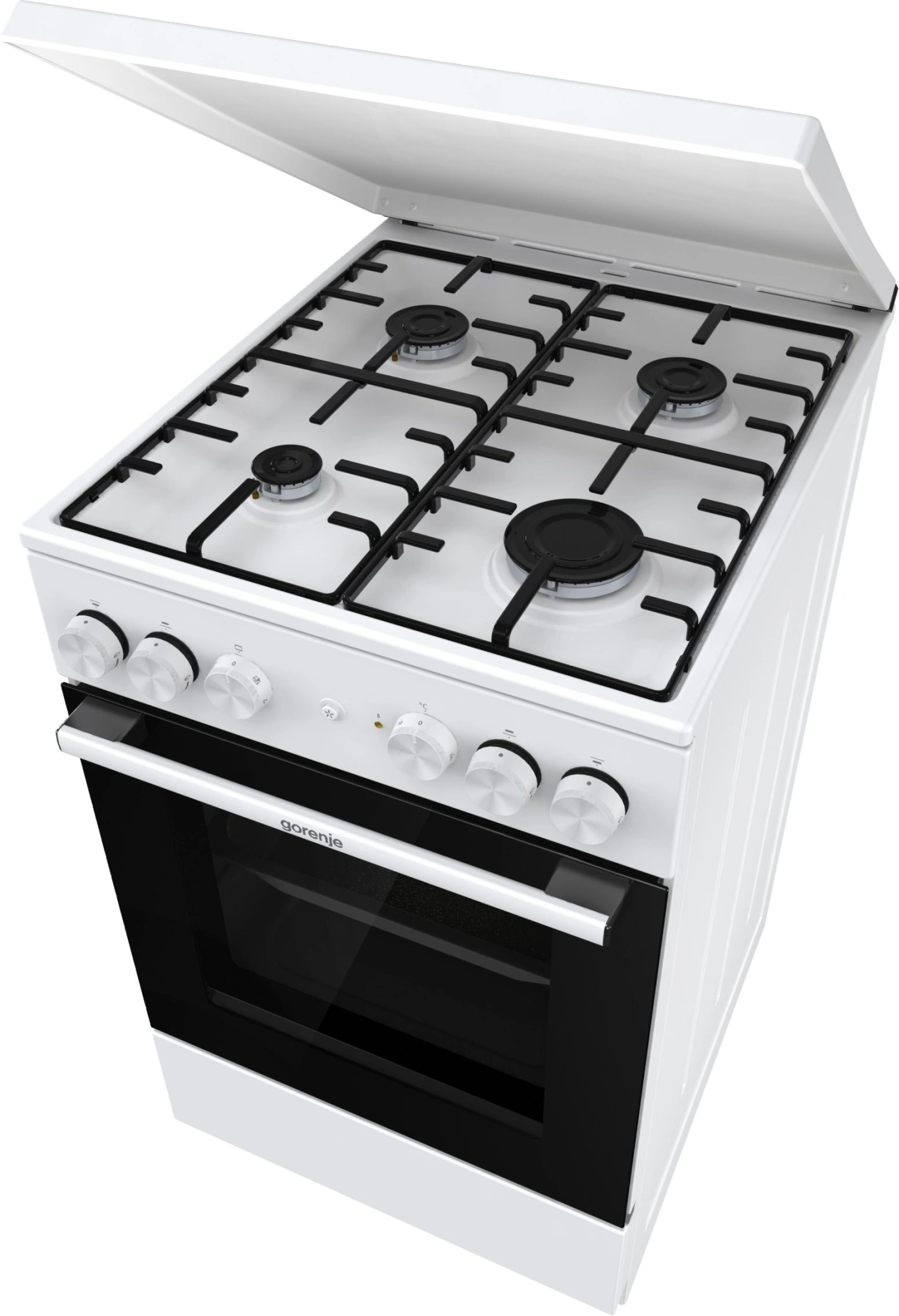 Плита Комбинированная Gorenje GK5A22WH белый (металлическая крышка) реш.сталь — миниатюра 4