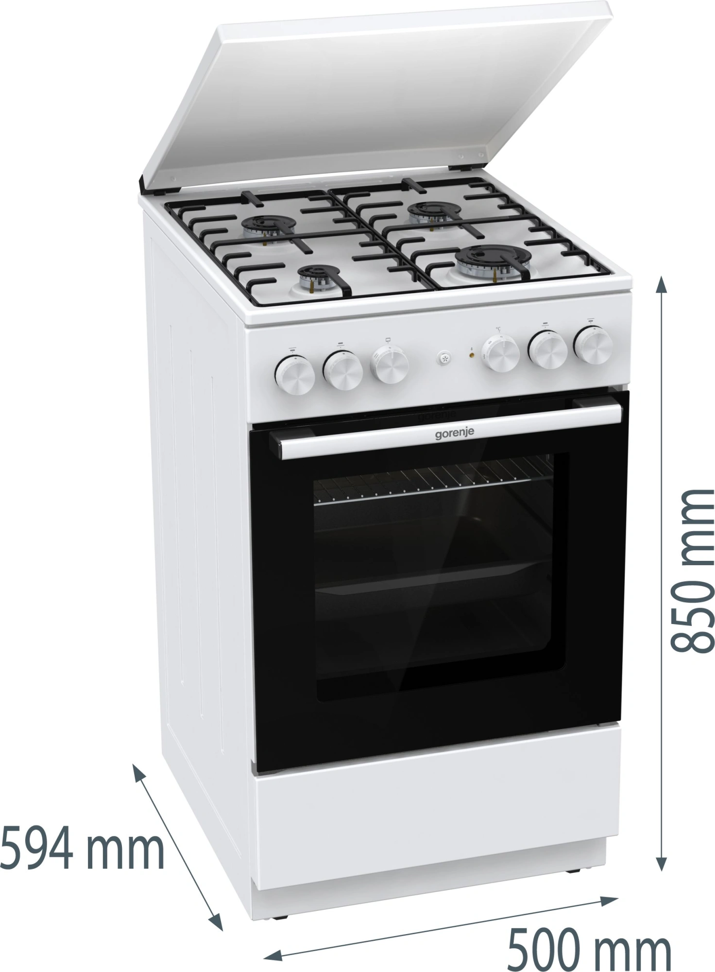 Плита Комбинированная Gorenje GK5A22WH белый (металлическая крышка) реш.сталь — миниатюра 13