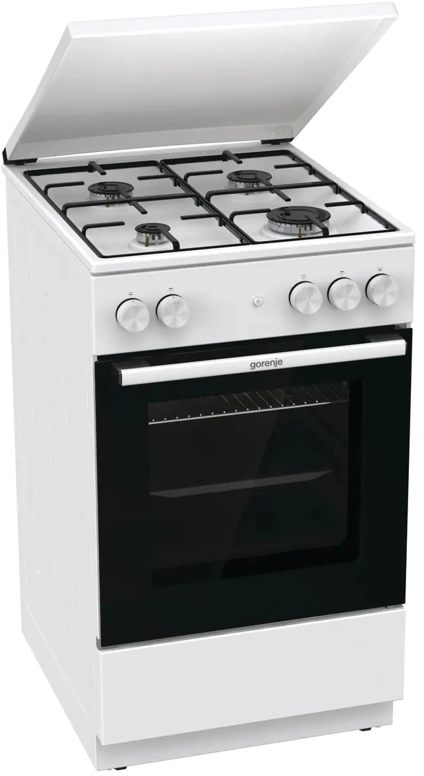 Плита Газовая Gorenje GG5A14WJ белый (металлическая крышка) реш.сталь — миниатюра 2