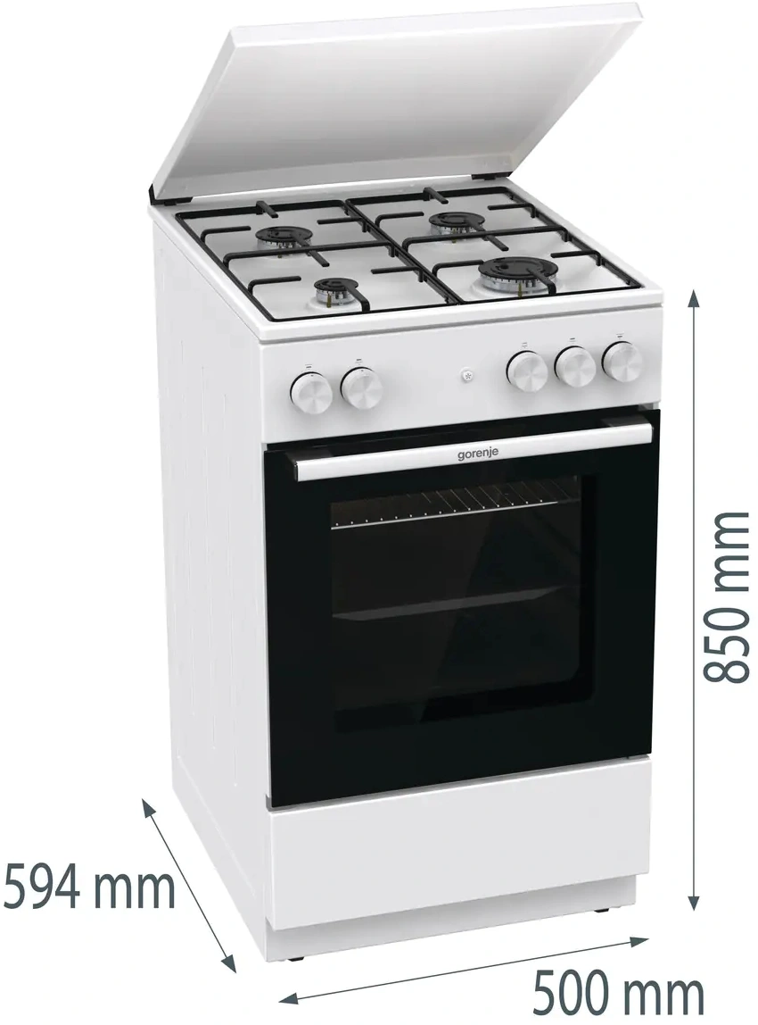 Плита Газовая Gorenje GG5A14WJ белый (металлическая крышка) реш.сталь — миниатюра 8