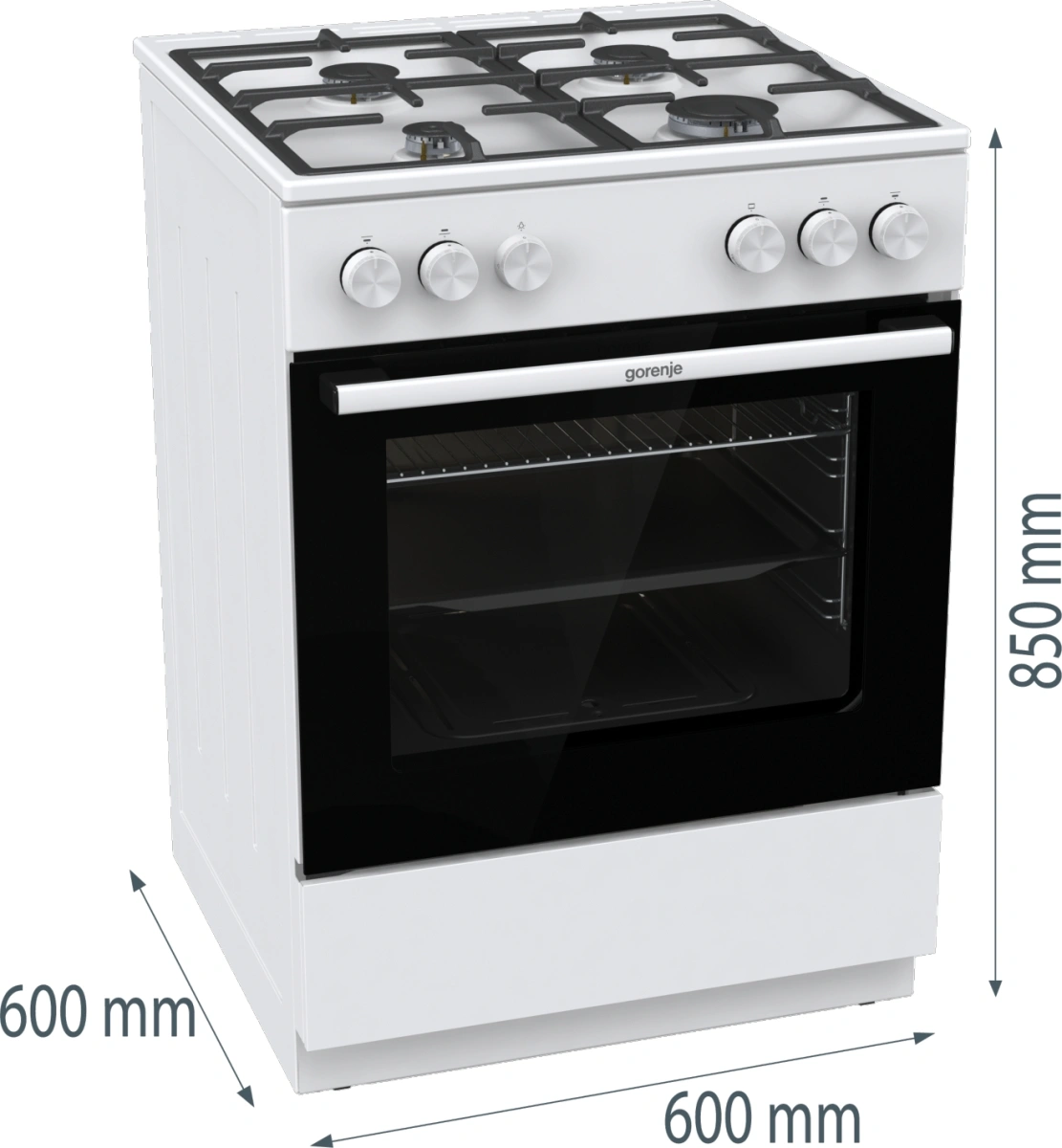Плита Газовая Gorenje GG6A10WFFM белый (без крышки) реш.сталь — миниатюра 5