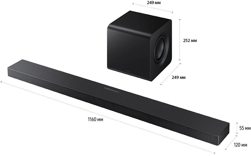 Саундбар Samsung HW-QS700F/RU 3.1.2 200Вт+150Вт черный — миниатюра 18