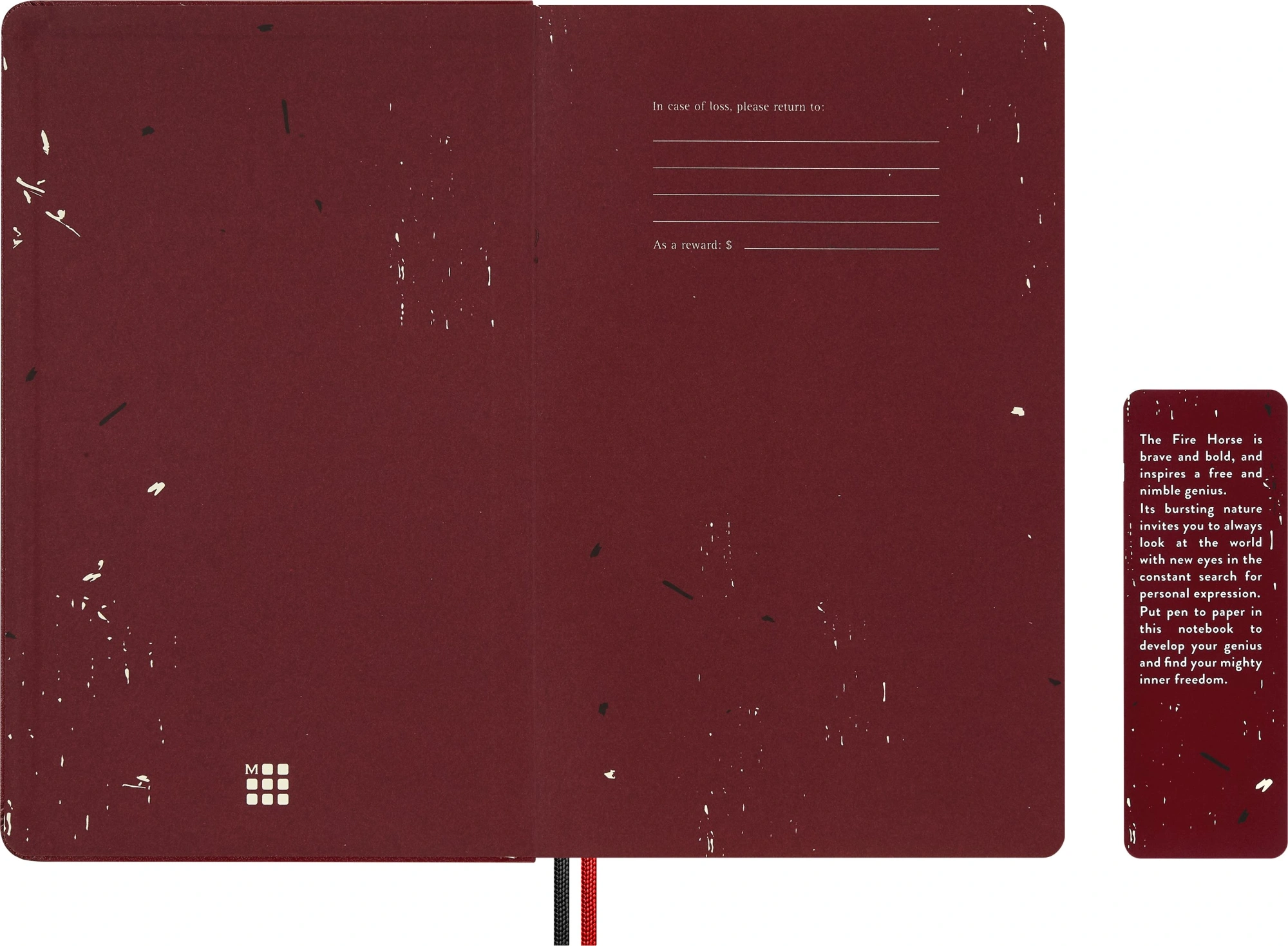 Блокнот Moleskine LIMITED EDITION ГОД ЛОШАДИ LECNYHRSQP060B 130х210мм обложка текстиль 176стр. линейка бордовый — миниатюра 3