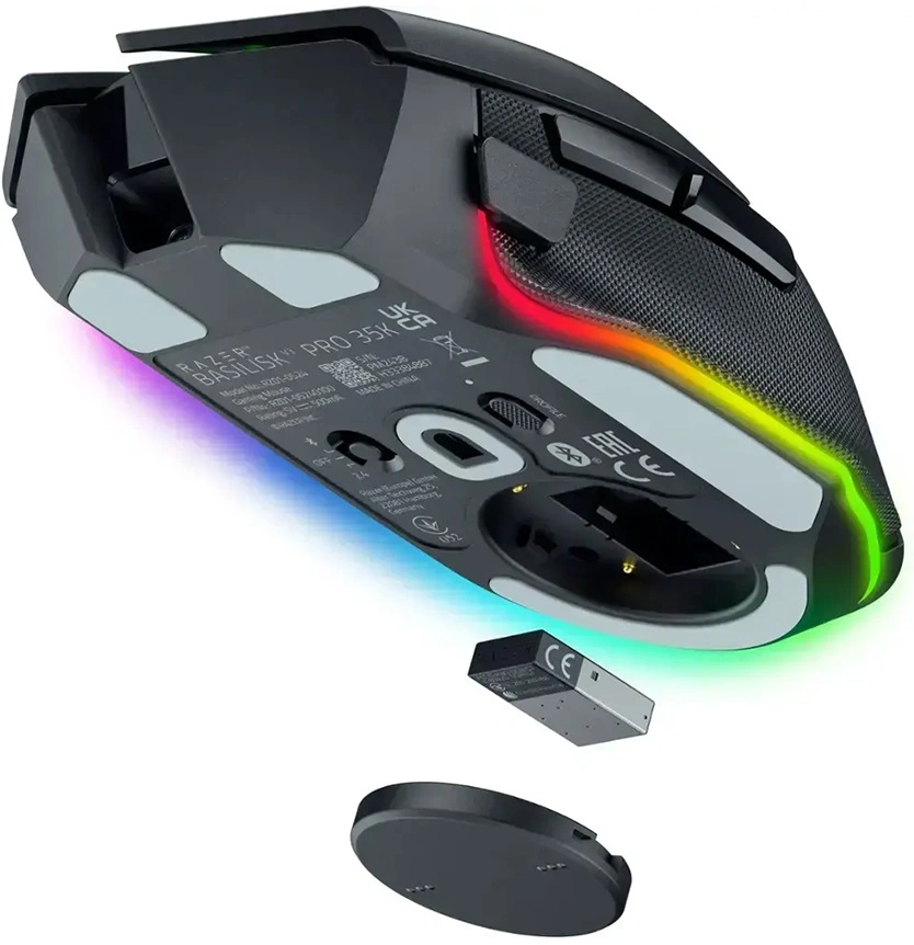 Мышь Razer Basilisk V3 Pro 35K черный оптическая 35000dpi беспров. BT/Radio USB-C/BT 11but (RZ01-05240100-R3G1) — миниатюра 5