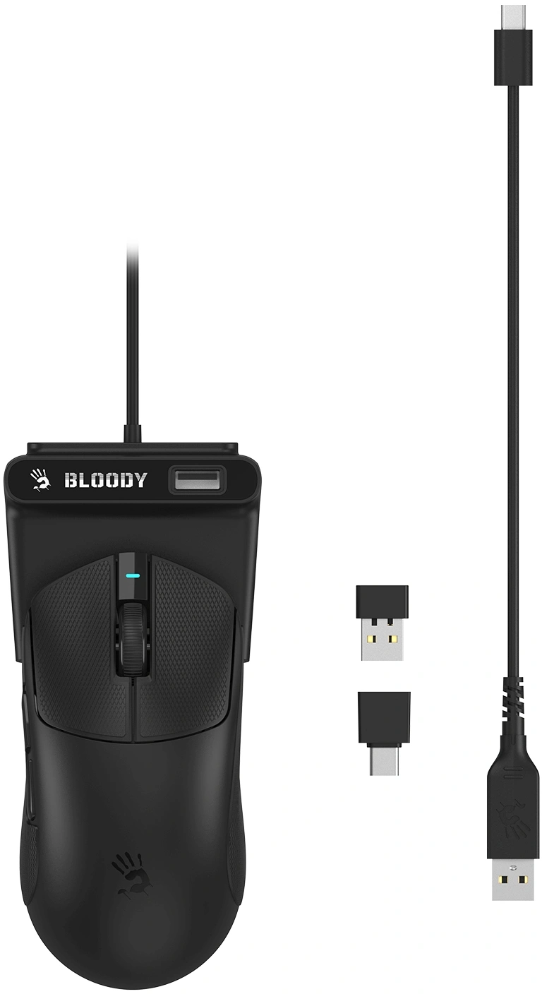 Мышь A4Tech Bloody R77 Ultra Dock черный оптическая 20000dpi беспров. USB 5but — миниатюра 48