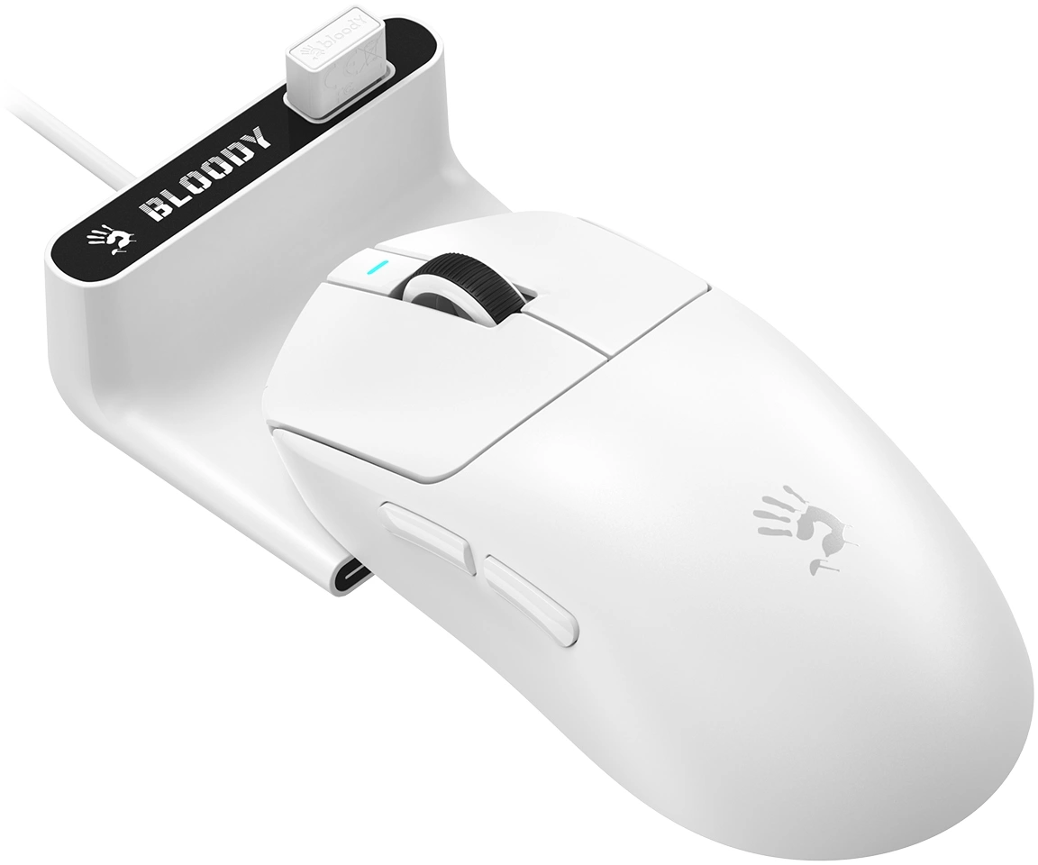 Мышь A4Tech Bloody R77 Ultra Dock белый оптическая 20000dpi беспров. USB 5but — миниатюра 15