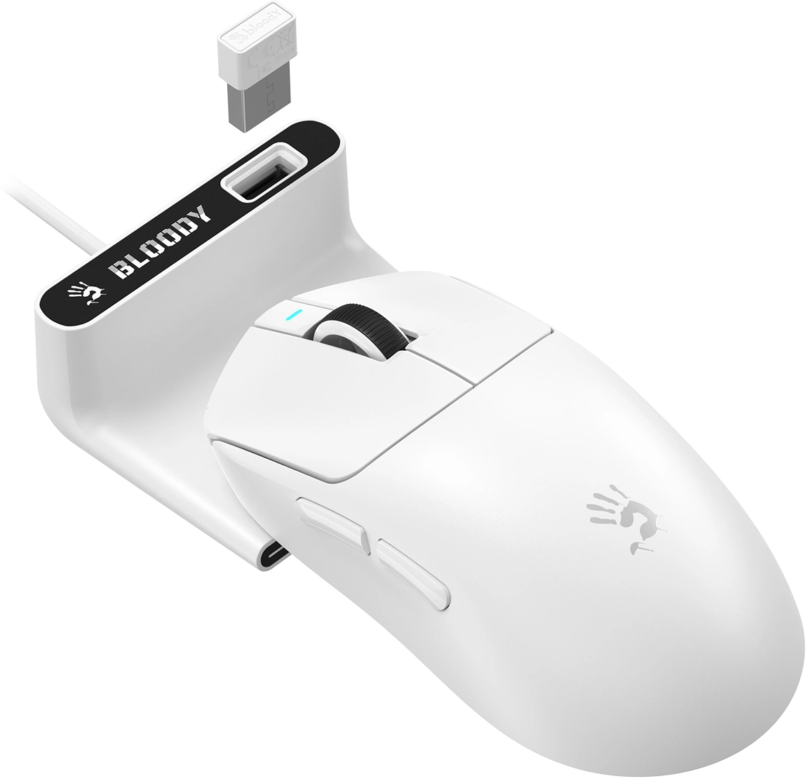 Мышь A4Tech Bloody R77 Ultra Dock белый оптическая 20000dpi беспров. USB 5but — миниатюра 16