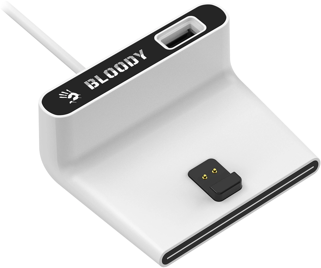 Мышь A4Tech Bloody R77 Ultra Dock белый оптическая 20000dpi беспров. USB 5but — миниатюра 26