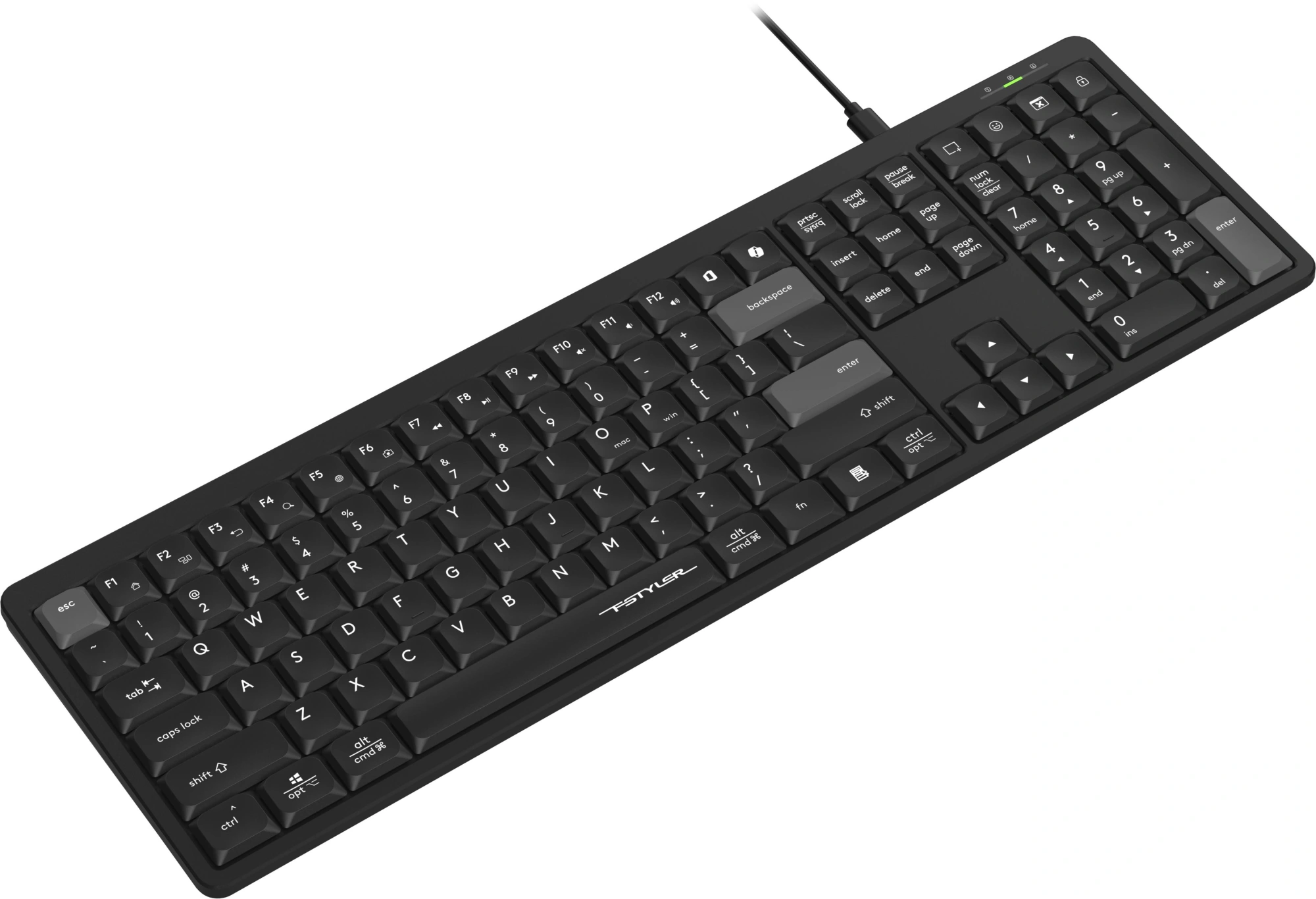 Клавиатура A4Tech FX55 черный USB slim Multimedia кабель 1.5м — миниатюра 4