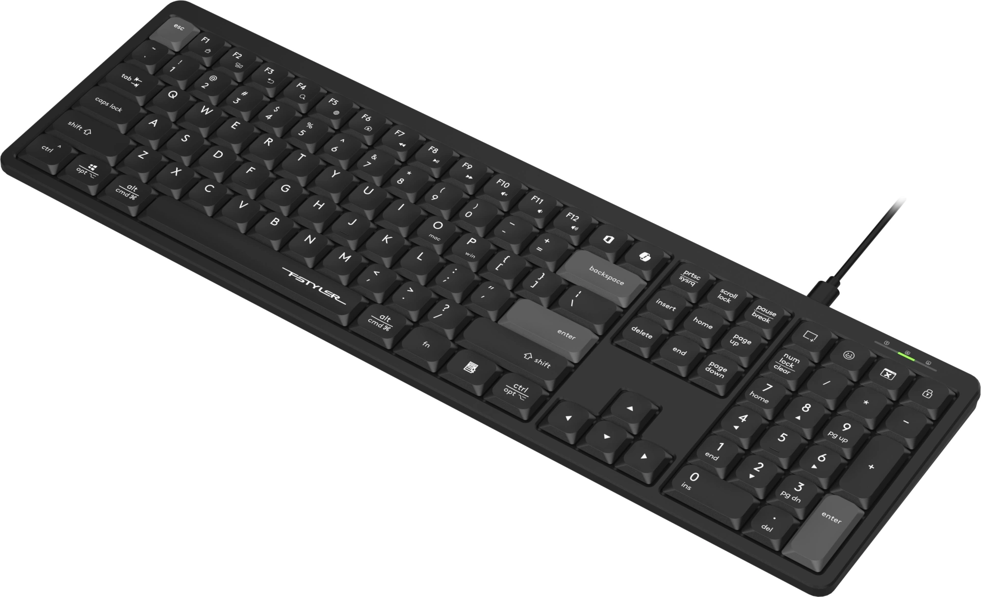 Клавиатура A4Tech FX55 черный USB slim Multimedia кабель 1.5м — миниатюра 5