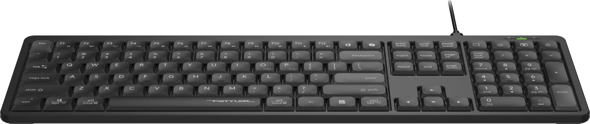 Клавиатура A4Tech FX55 черный USB slim Multimedia кабель 1.5м — миниатюра 7