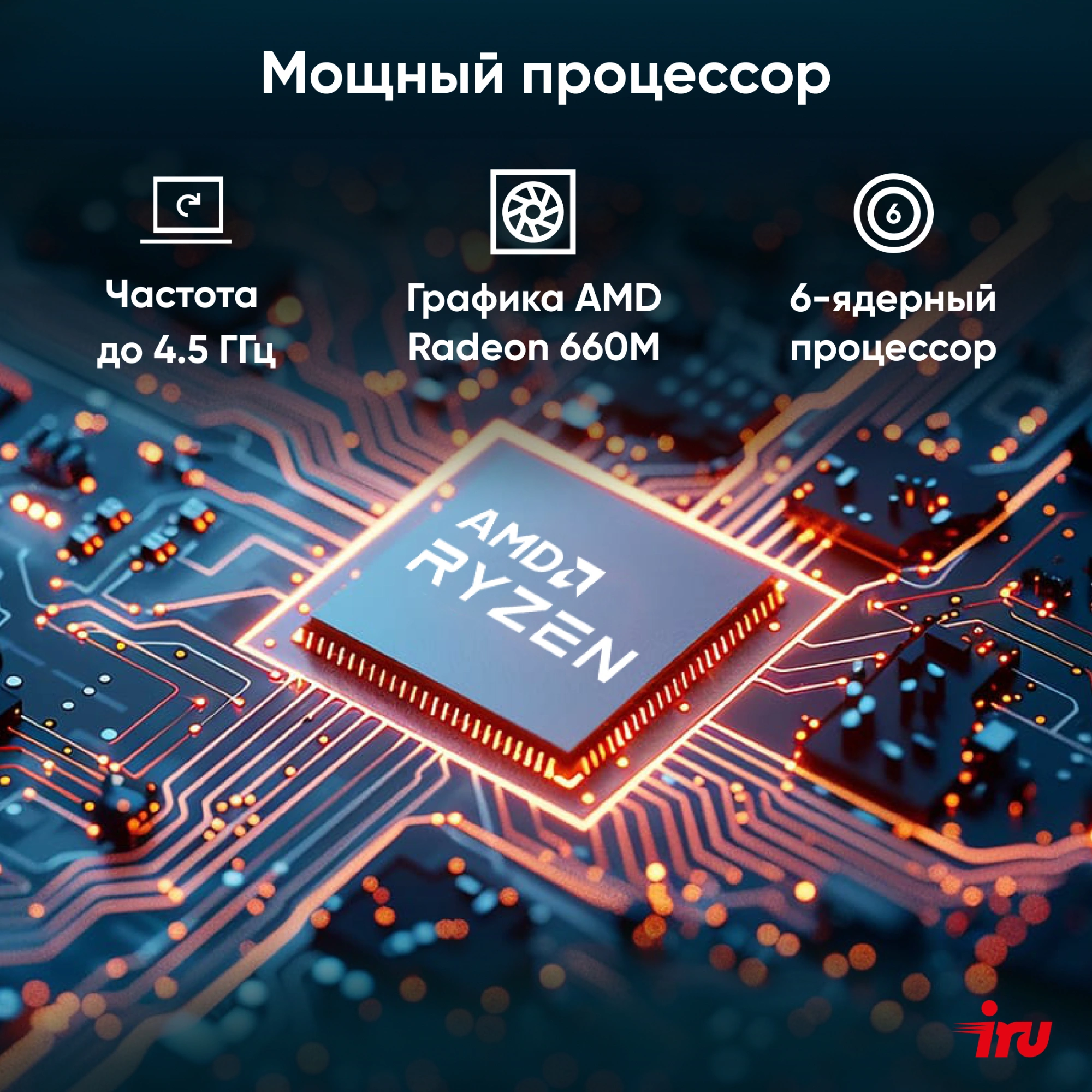 Неттоп IRU Tactio 525 Ryzen 5 6600H (3.3) 16Gb SSD512Gb 660M Windows 11 Pro GbitEth WiFi BT 120W черный (RUS) (2164239) — миниатюра 15