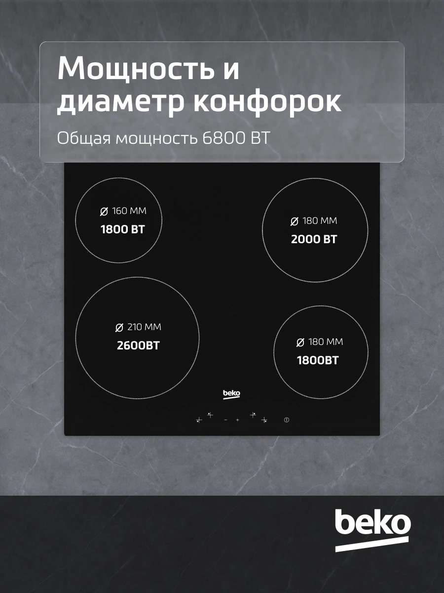 Варочная поверхность Beko HIC64401 черный — миниатюра 10