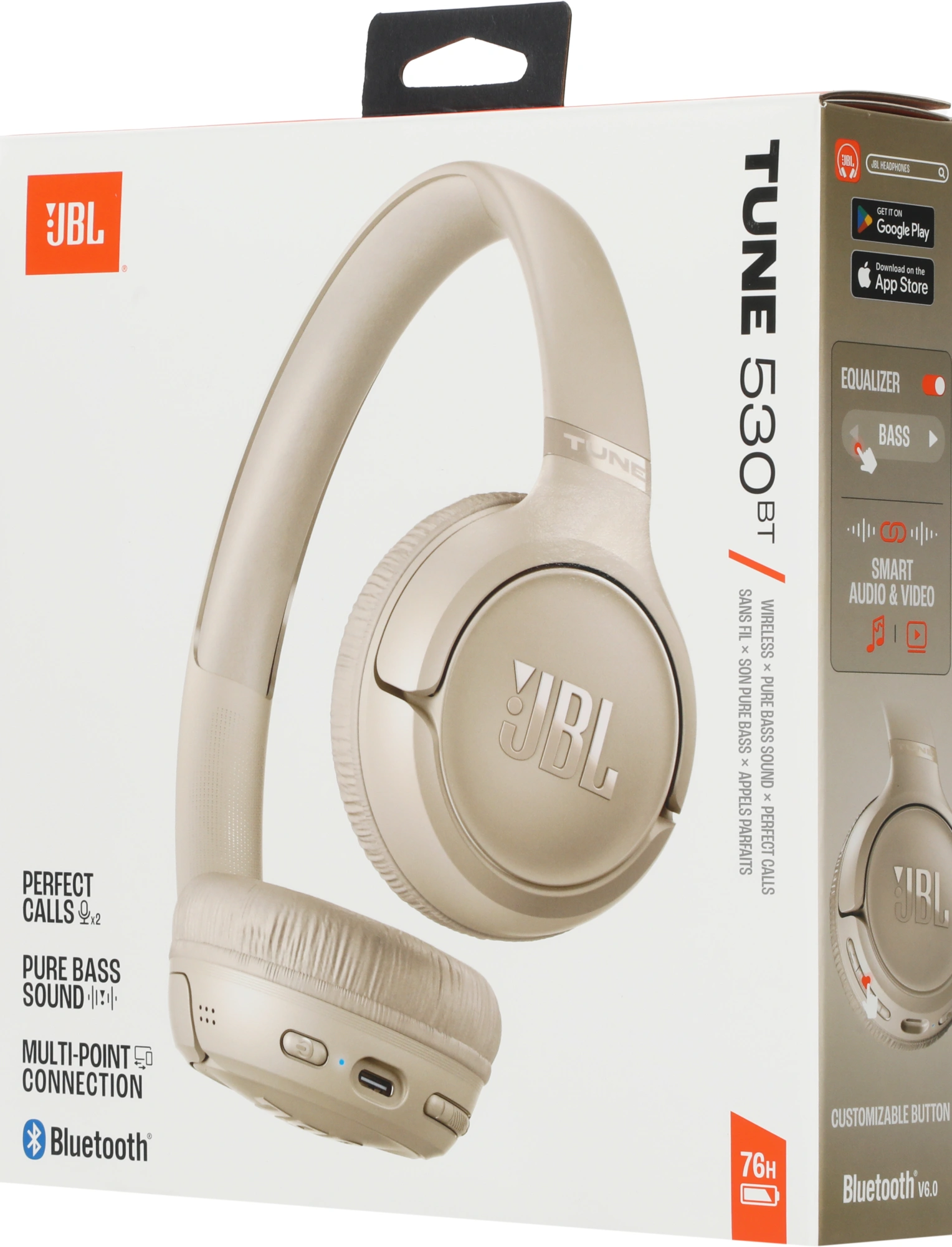 Гарнитура накладные JBL Tune 530BT бежевый беспроводные bluetooth оголовье (JBLT530BTBEGEU) — миниатюра 12