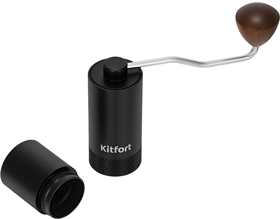 Кофемолка Kitfort КТ-7605 ручная сист.помол.:жернова вместим.:20гр черный/коричневый — миниатюра 5