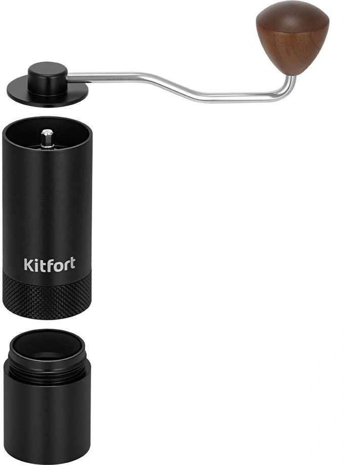 Кофемолка Kitfort КТ-7605 ручная сист.помол.:жернова вместим.:20гр черный/коричневый — миниатюра 7