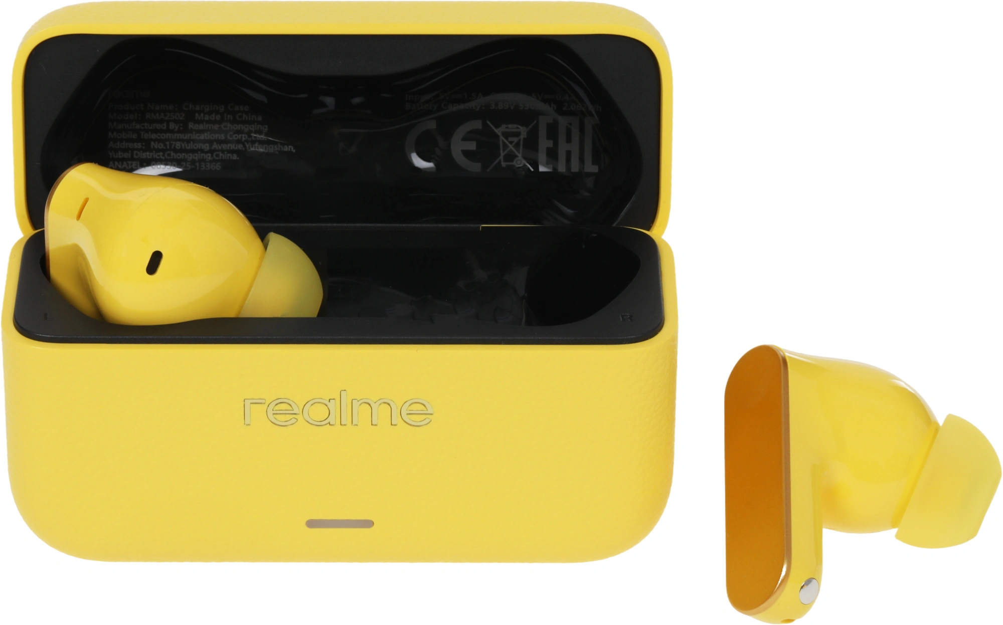 Гарнитура внутриканальные Realme Buds T500 Pro желтый беспроводные bluetooth в ушной раковине (6941764483897) — миниатюра 5