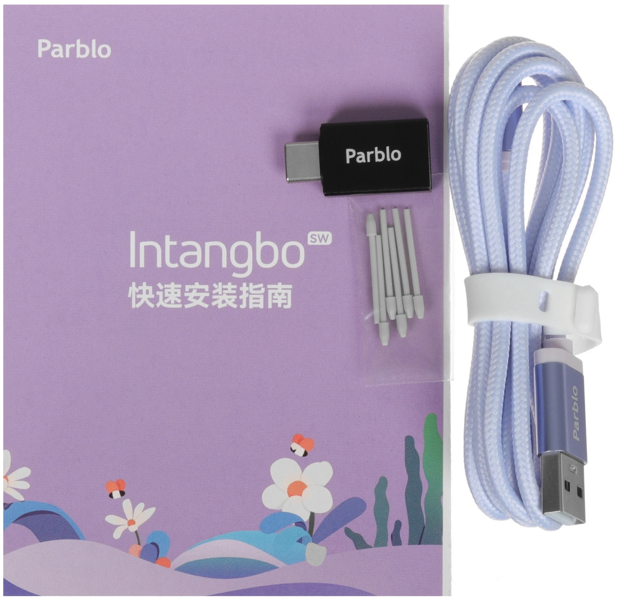Графический планшет Parblo Intangbo SW USB Type-C фиолетовый — миниатюра 10