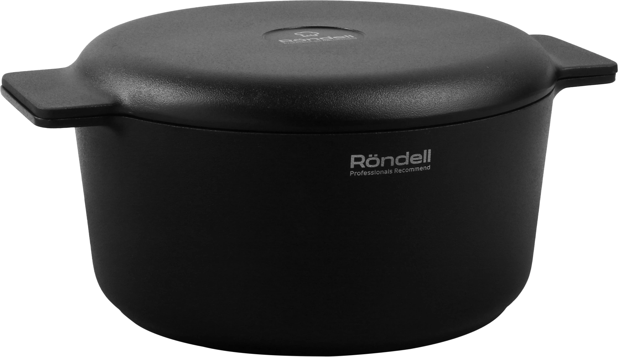 Кастрюля Rondell Black Edition RDA-2097 4.6л. d=24см (с крышкой) черный — фото 1