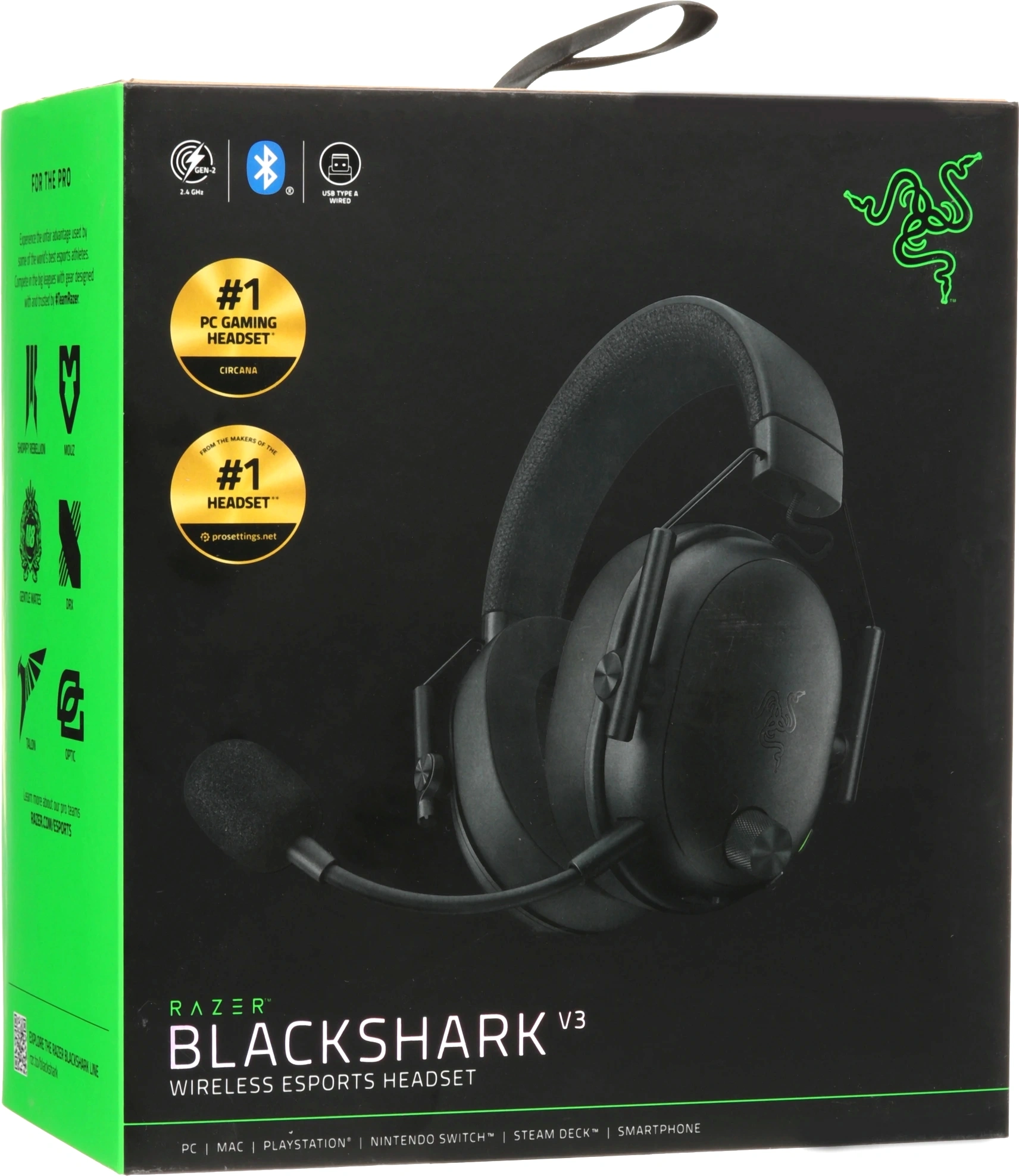 Наушники с микрофоном Razer BlackShark V3 черный 1.5м мониторные BT оголовье (RZ04-05410100-R3M1) — миниатюра 9