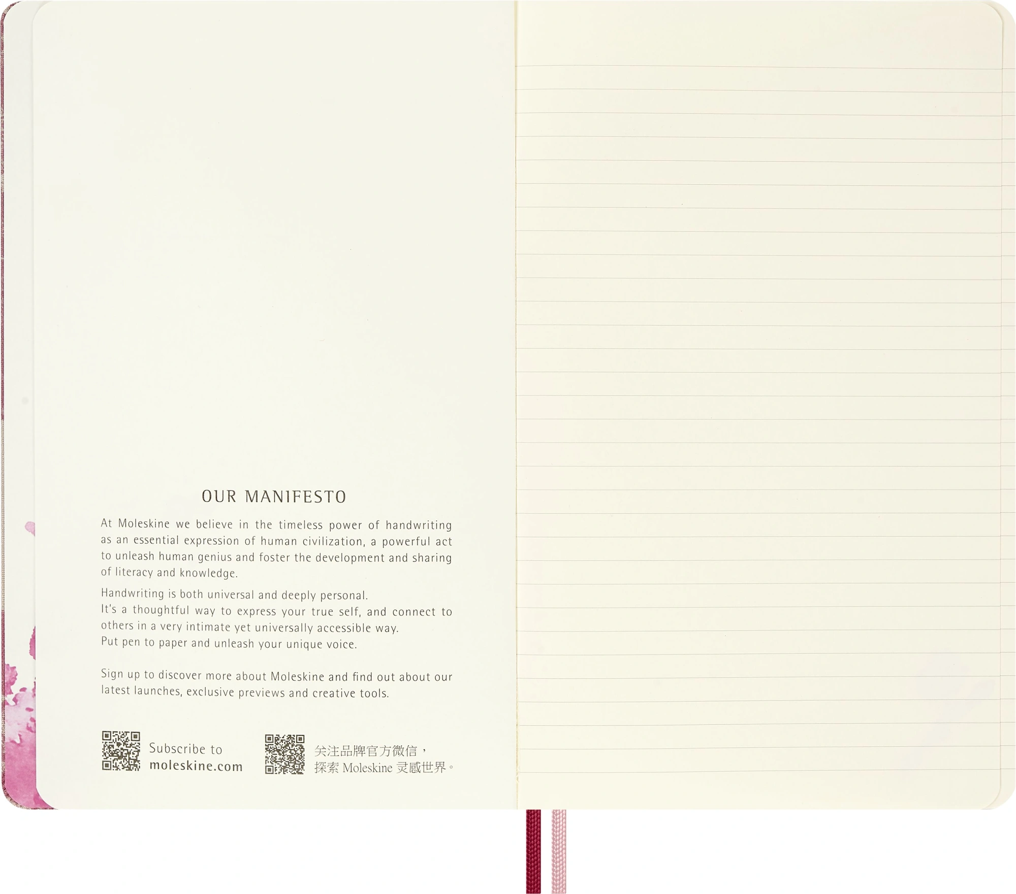 Блокнот Moleskine LIMITED EDITION SAKURA LESU09QP060 Large 130х210мм обложка текстиль 176стр. линейка твердая обложка розовый 2026 — миниатюра 3