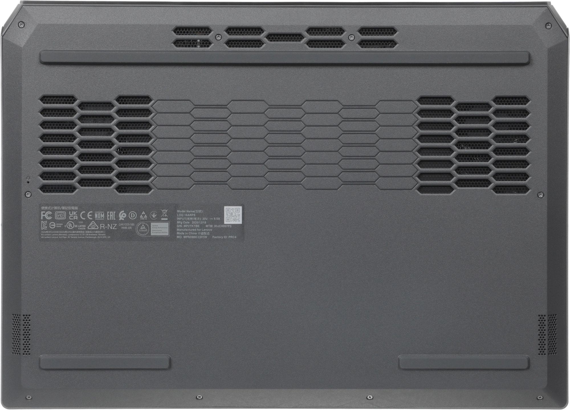 Ноутбук Lenovo LOQ 15ARP9 Ryzen 5 7235HS 16Gb SSD512Gb NVIDIA GeForce RTX 3050 6Gb 15.6" IPS FHD (1920x1080) без ОС grey WiFi BT Cam (83JC0057PS) — миниатюра 17