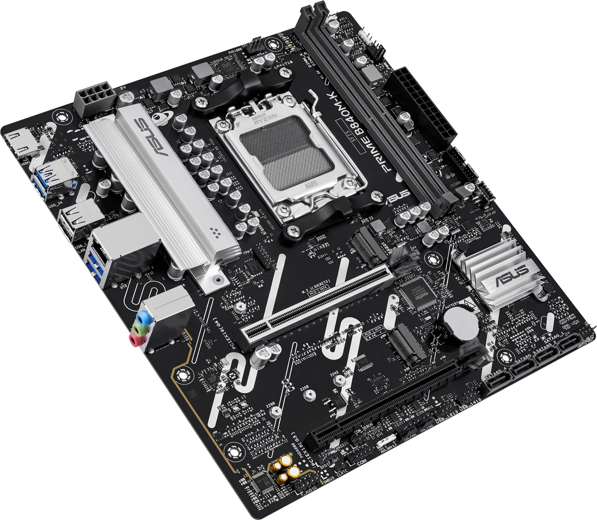 Материнская плата Asus PRIME B840M-K Socket AM5 AMD B840 2xDDR5 mATX AC`97 8ch(7.1) 2.5Gg RAID+HDMI — миниатюра 8