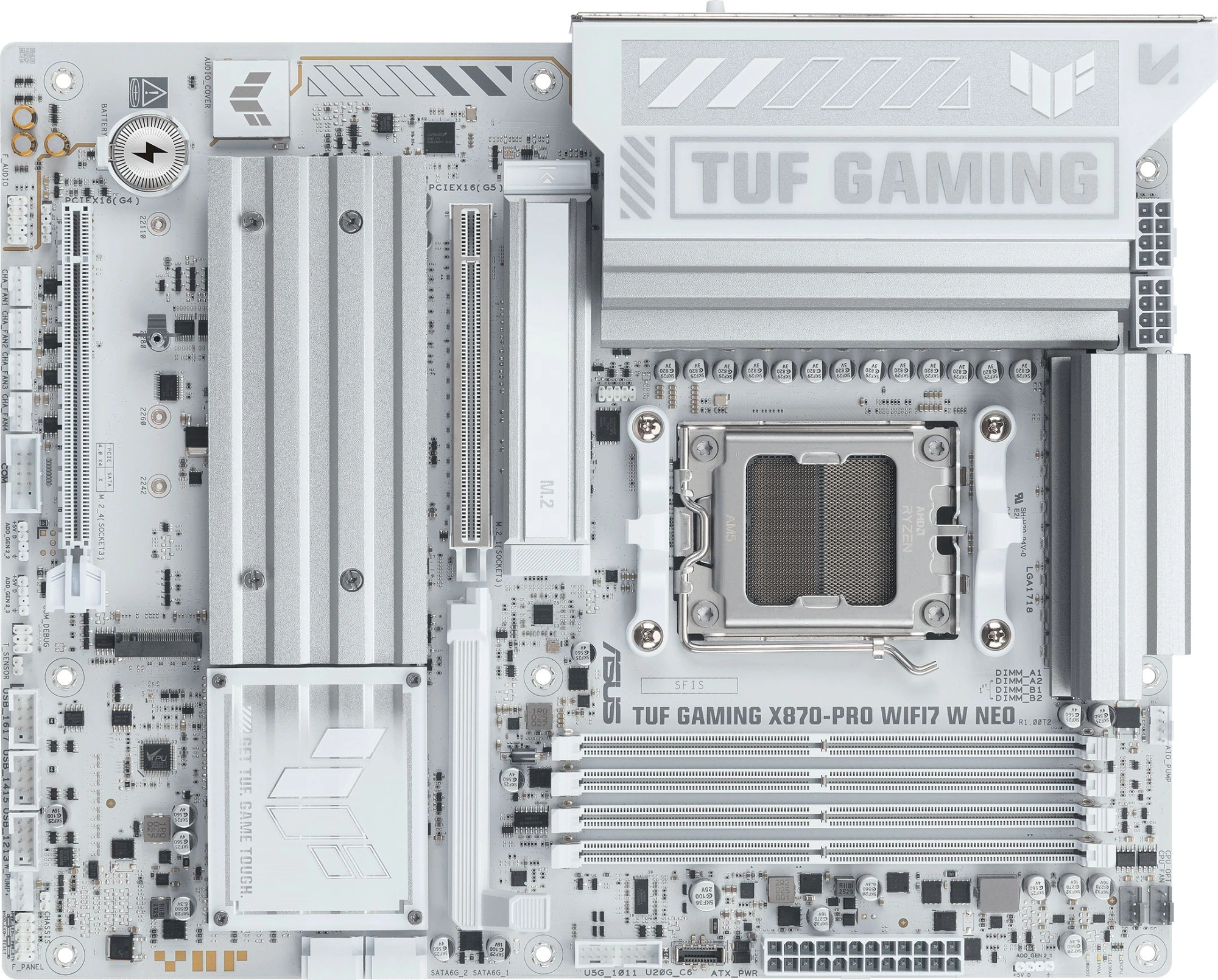 Материнская плата Asus TUF GAMING X870-PRO WIFI7 W NEO Socket AM5 AMD X870 4xDDR5 ATX AC`97 8ch(7.1) 5Gigabit RAID+HDMI — фото 1