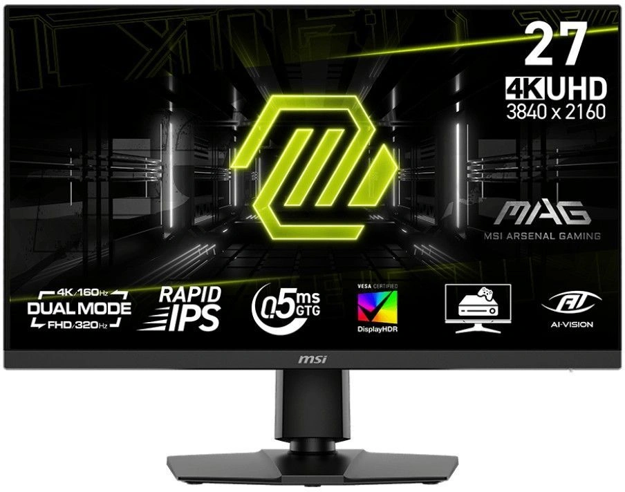 Монитор MSI 27" Mag 272URDF E16 черный IPS LED 16:9 HDMI матовая HAS Piv 1000:1 400cd 178гр/178гр 3840x2160 160Hz DP 4K USB 7.4кг — фото 1