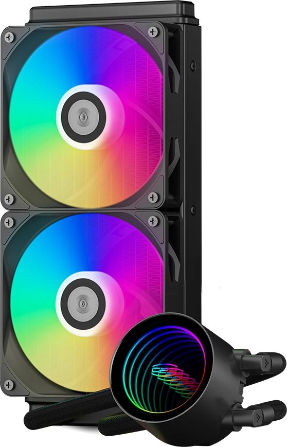 Система водяного охлаждения PcCooler DA240 V2 ARGB Soc-AM5/AM4/1200/1700/1851 черный 4-pin 36.5dB Al 270W Ret (DA240V2-BKAWXX-GL) — миниатюра 8
