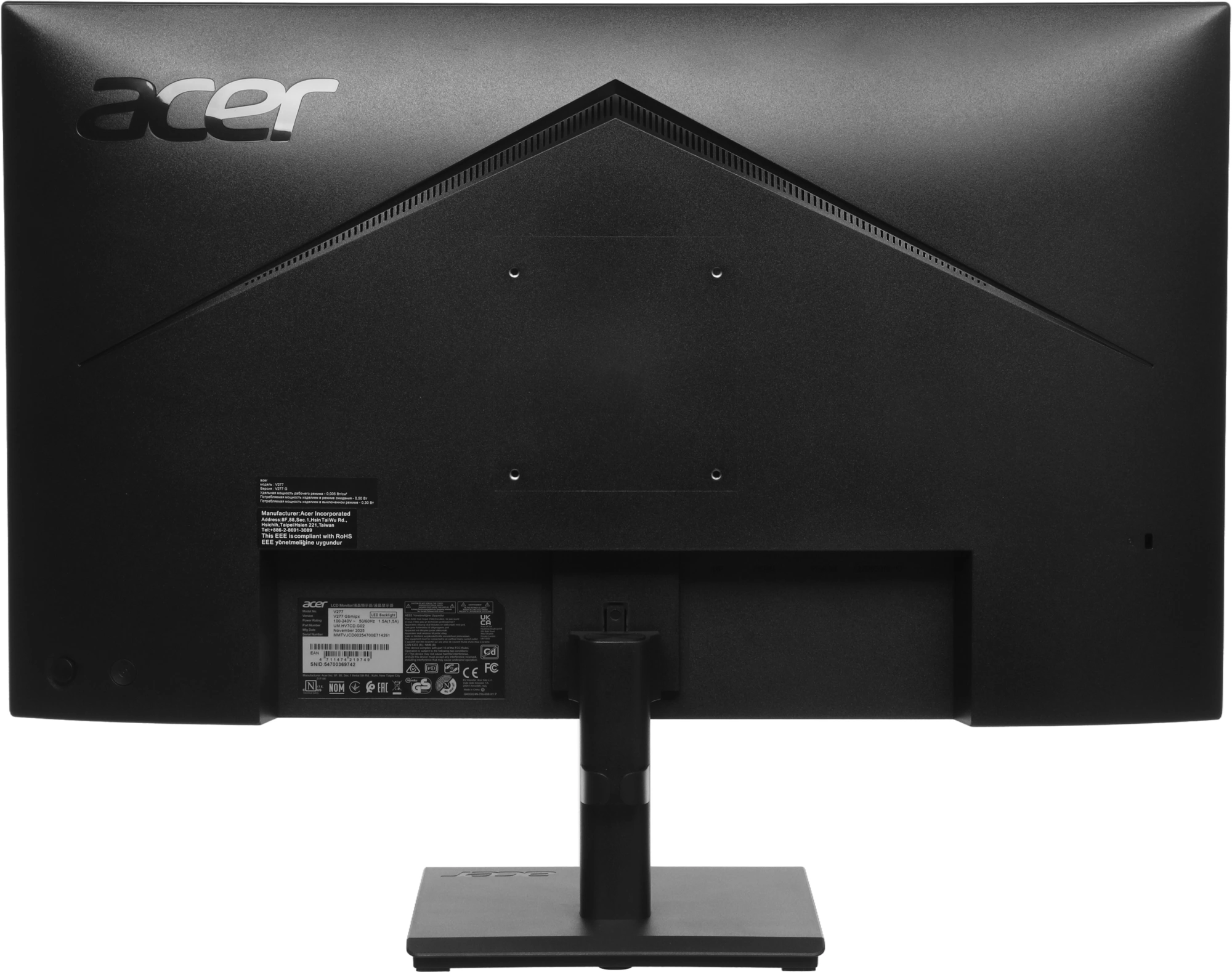 Монитор Acer 27" Vero V277Gbmipx черный IPS LED 16:9 HDMI M/M матовая 250cd 178гр/178гр 1920x1080 120Hz FreeSync VGA DP FHD 3.64кг — миниатюра 17