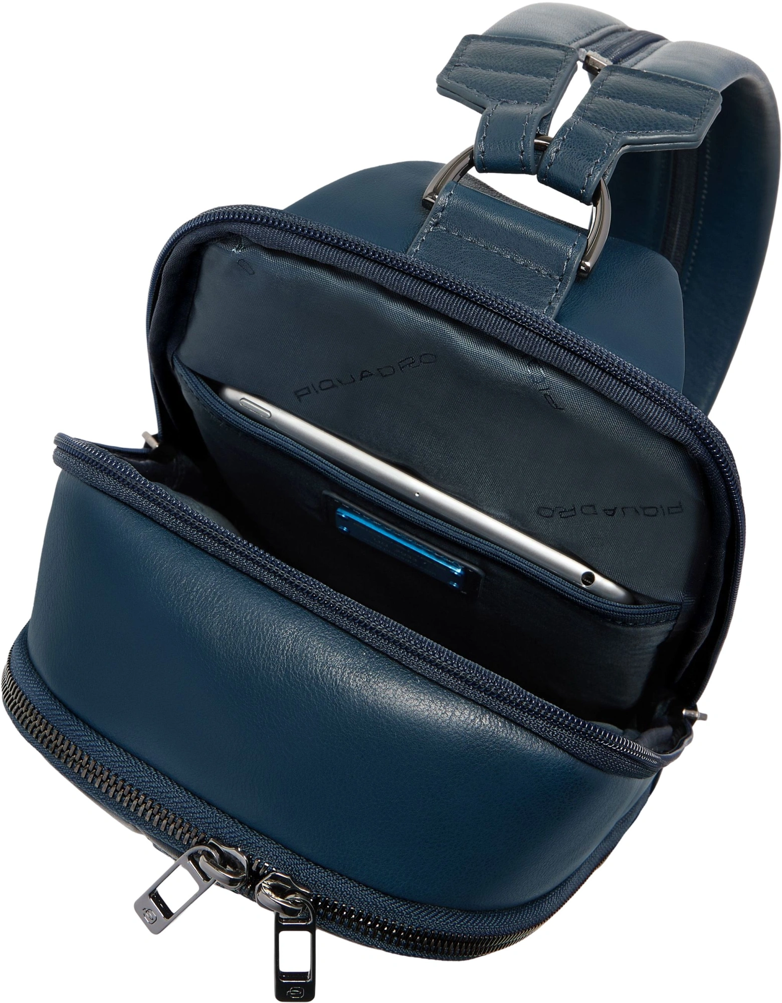 Рюкзак слинг мужской Piquadro Victor CA7174W143/BLU синий натур.кожа — миниатюра 4