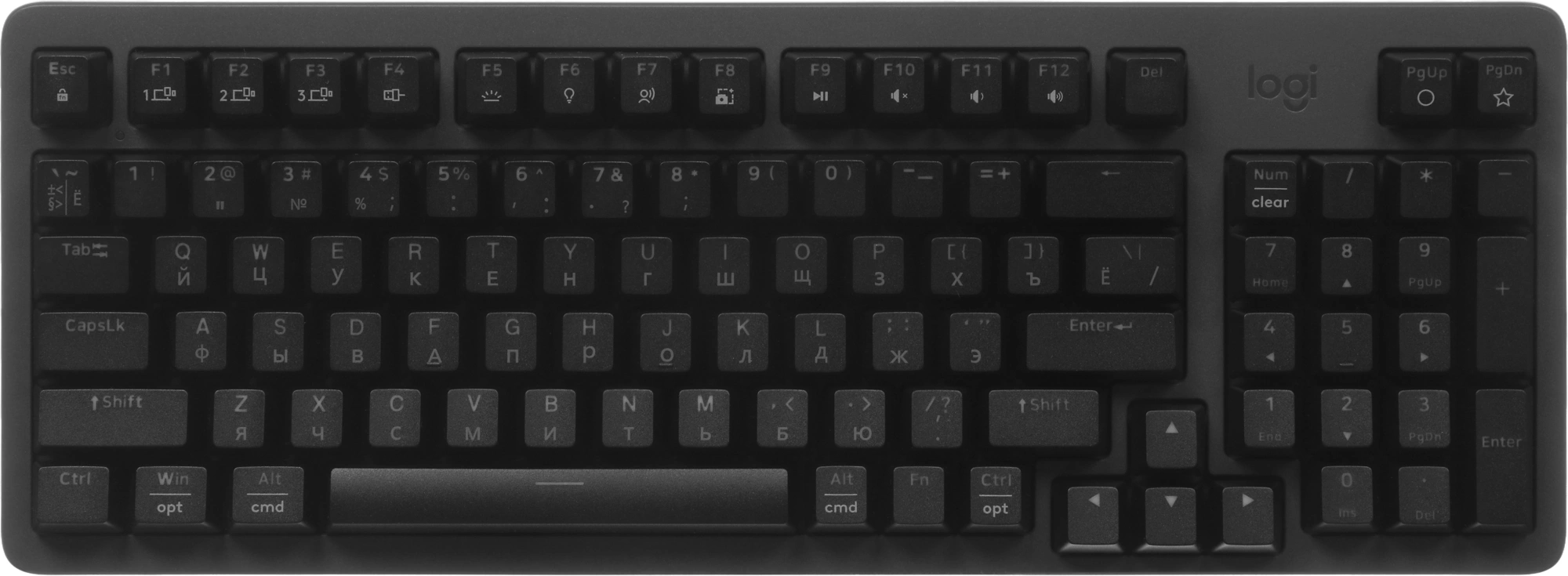 Клавиатура Logitech K868 механическая черный USB беспроводная BT/Radio (920-013912) — миниатюра 6