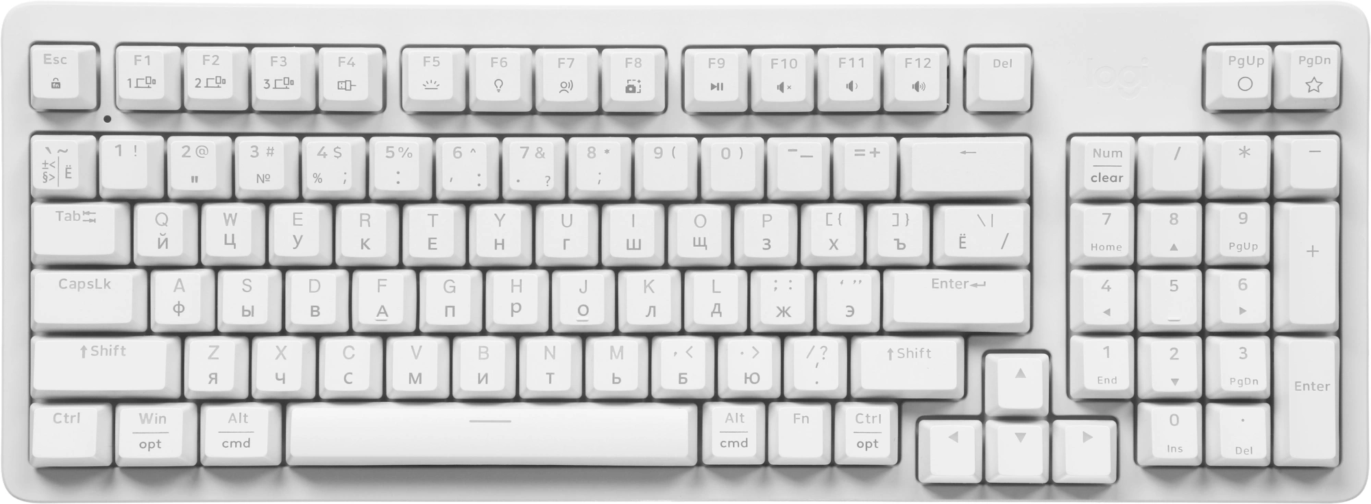 Клавиатура Logitech K868 механическая белый USB беспроводная BT/Radio (920-013913) — миниатюра 14