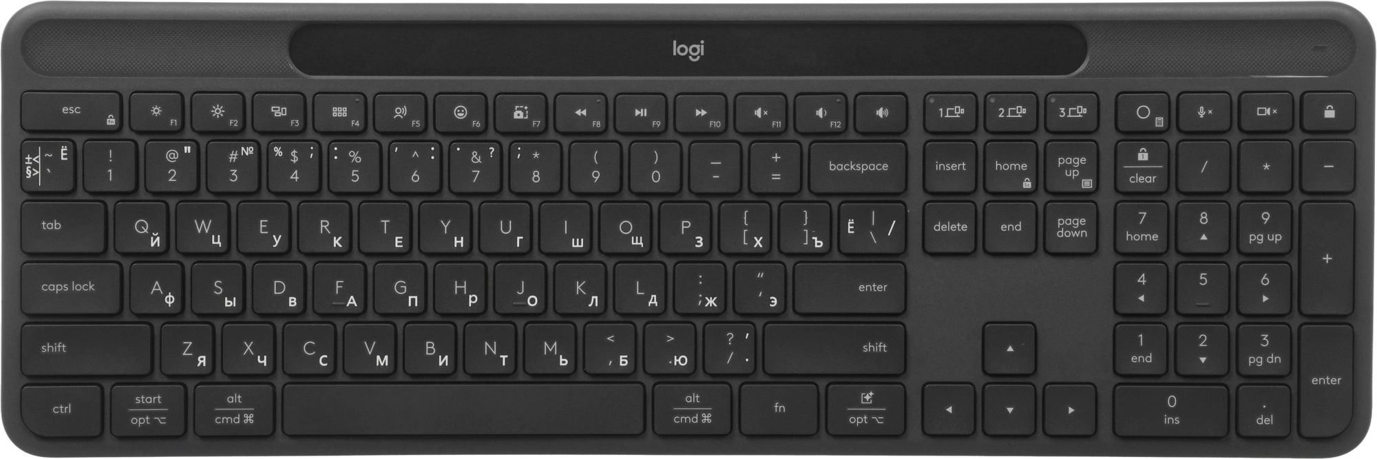 Клавиатура Logitech K980 графитовый беспроводная BT slim (920-013768) — миниатюра 8