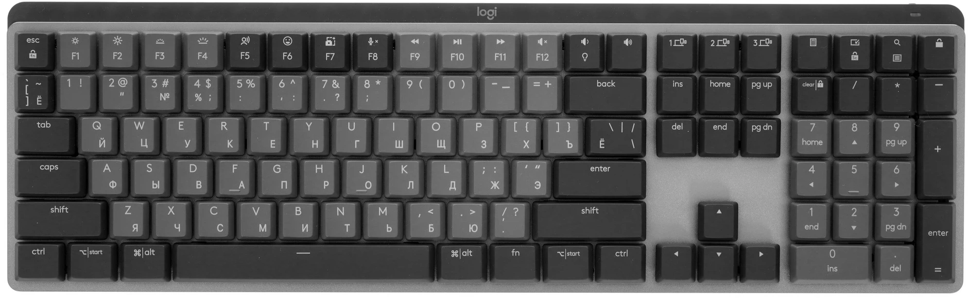 Клавиатура Logitech MX Mechanical механическая черный USB беспроводная BT/Radio slim LED (920-010766) — миниатюра 10
