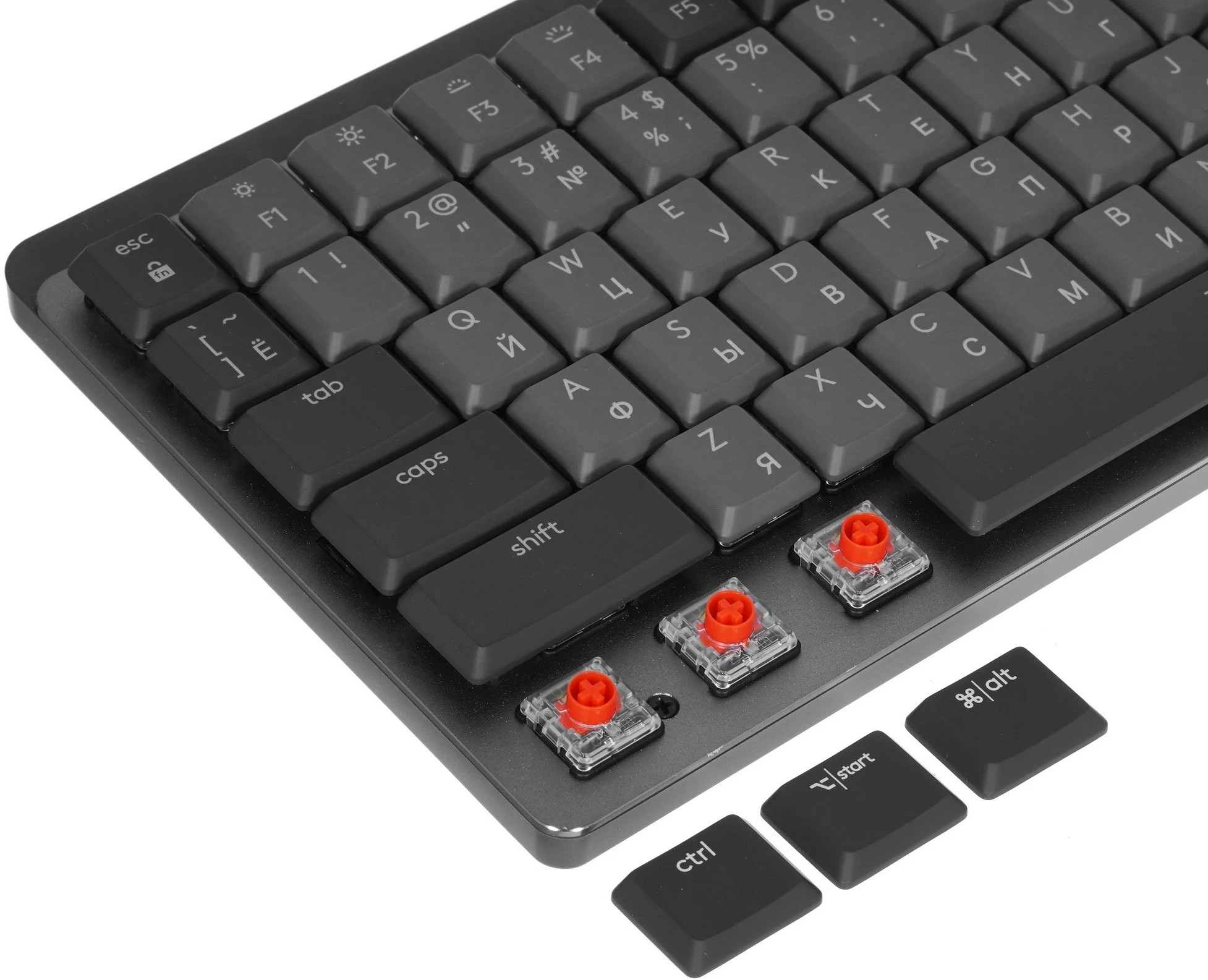 Клавиатура Logitech MX Mechanical механическая черный USB беспроводная BT/Radio slim LED (920-010766) — миниатюра 3