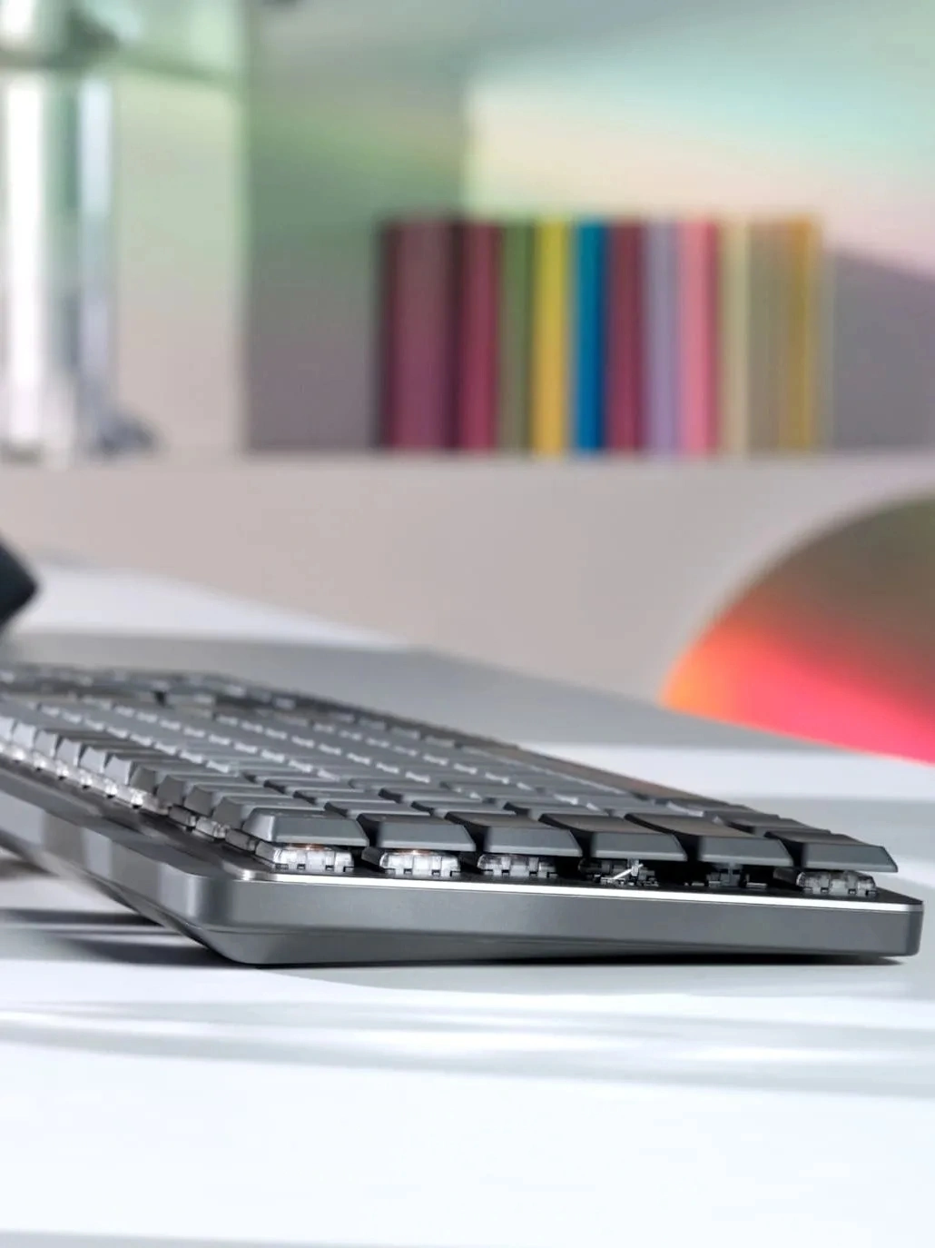 Клавиатура Logitech MX Mechanical механическая черный USB беспроводная BT/Radio slim LED (920-010766) — миниатюра 12