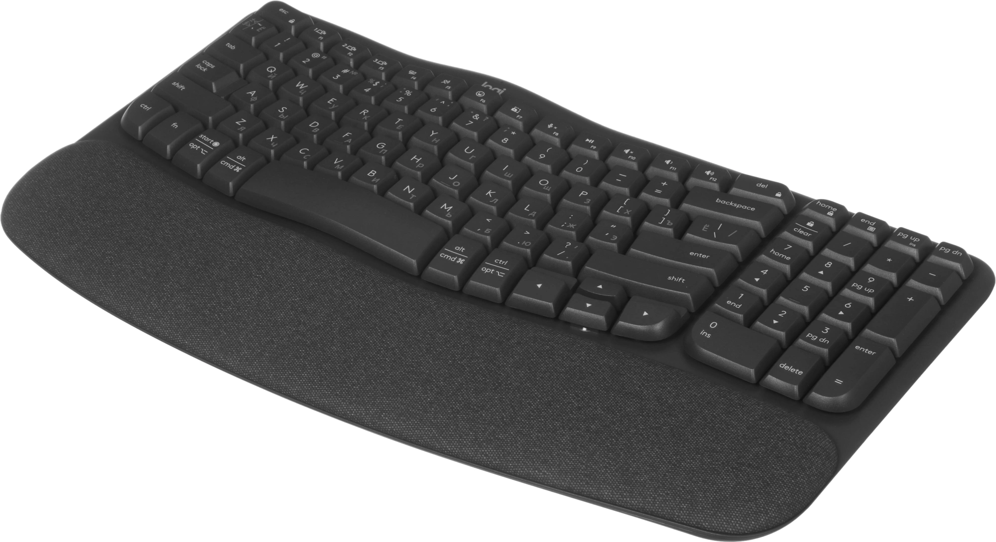 Клавиатура Logitech Wave Keys графитовый USB беспроводная BT/Radio slim Ergo (подставка для запястий) (920-012319) — миниатюра 8