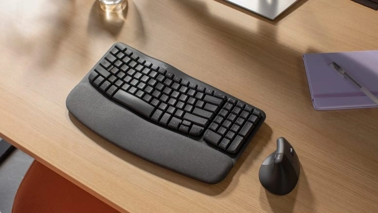 Клавиатура Logitech Wave Keys графитовый USB беспроводная BT/Radio slim Ergo (подставка для запястий) (920-012319) — миниатюра 2