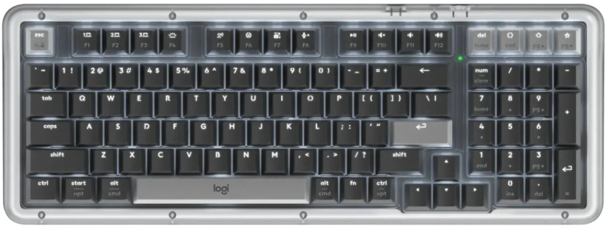 Клавиатура Logitech K98M механическая графитовый USB беспроводная BT/Radio Multimedia LED (подставка для запястий) (920-013040) — фото 1