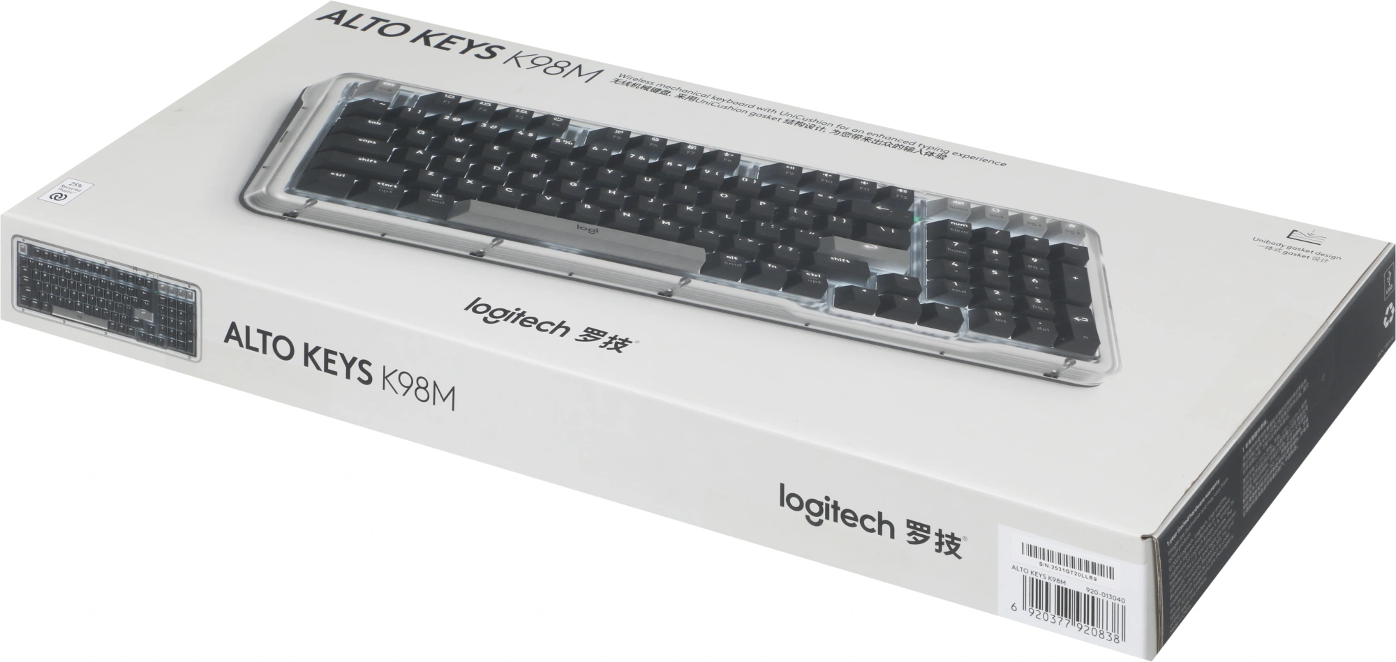 Клавиатура Logitech K98M механическая графитовый USB беспроводная BT/Radio Multimedia LED (подставка для запястий) (920-013040) — миниатюра 6