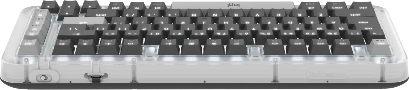 Клавиатура Logitech K75M механическая графитовый USB беспроводная BT/Radio Multimedia LED (подставка для запястий) (920-013299) — миниатюра 4