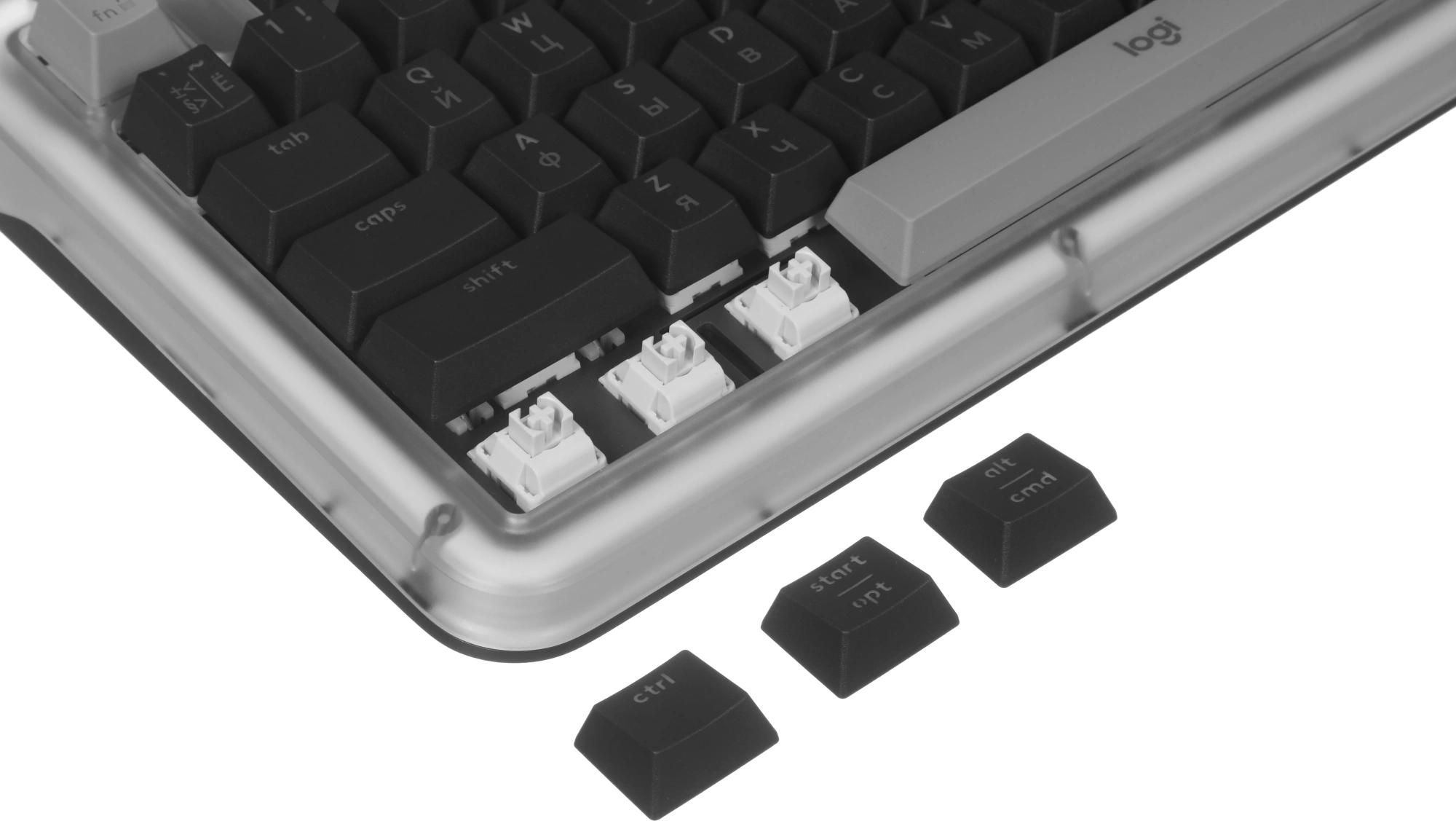 Клавиатура Logitech K75M механическая графитовый USB беспроводная BT/Radio Multimedia LED (подставка для запястий) (920-013299) — миниатюра 15