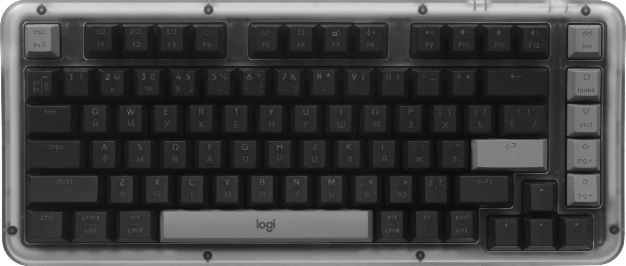 Клавиатура Logitech K75M механическая графитовый USB беспроводная BT/Radio Multimedia LED (подставка для запястий) (920-013299) — миниатюра 17